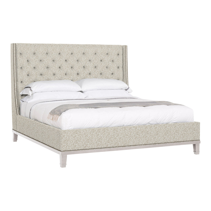 Michael Weiss Upholstered Wingback Bed, Worthy Snow, Dove Gray