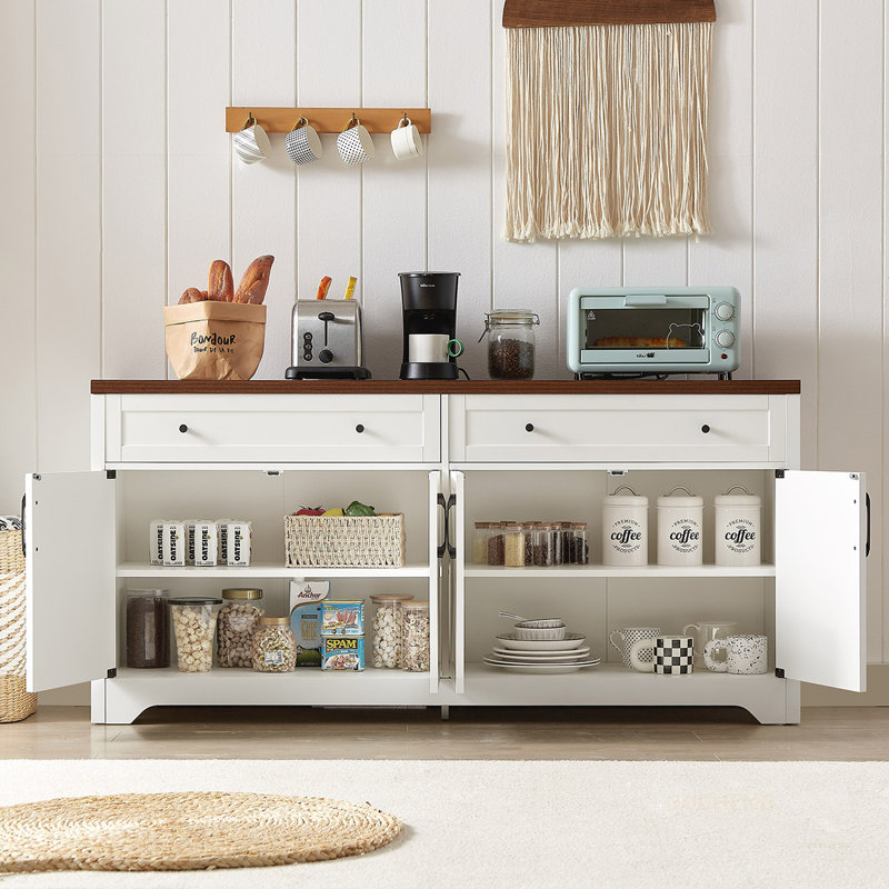 Meuble télé multifonctionnel pour divers espaces, améliorant le rangement et le style., Brun / Blanc