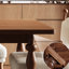 Ensemble de table de salle à manger vintage en bois massif haut de gamme-100910765