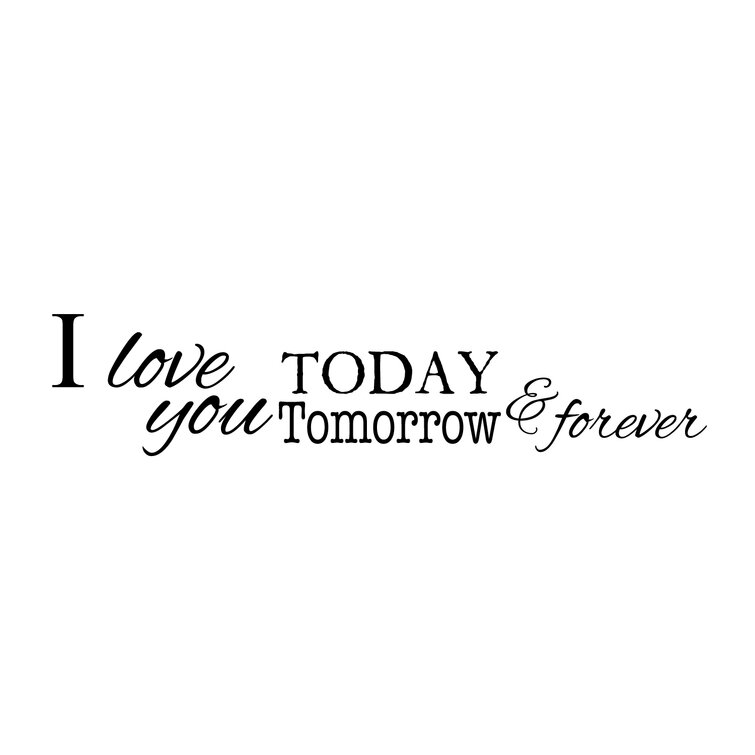 Fireside Home I Love You Today, Tomorrow and Forever Wall Decal, Black