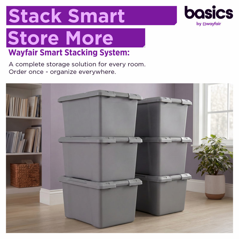 Wayfair Basics Solid Latched Tote 19 Gal