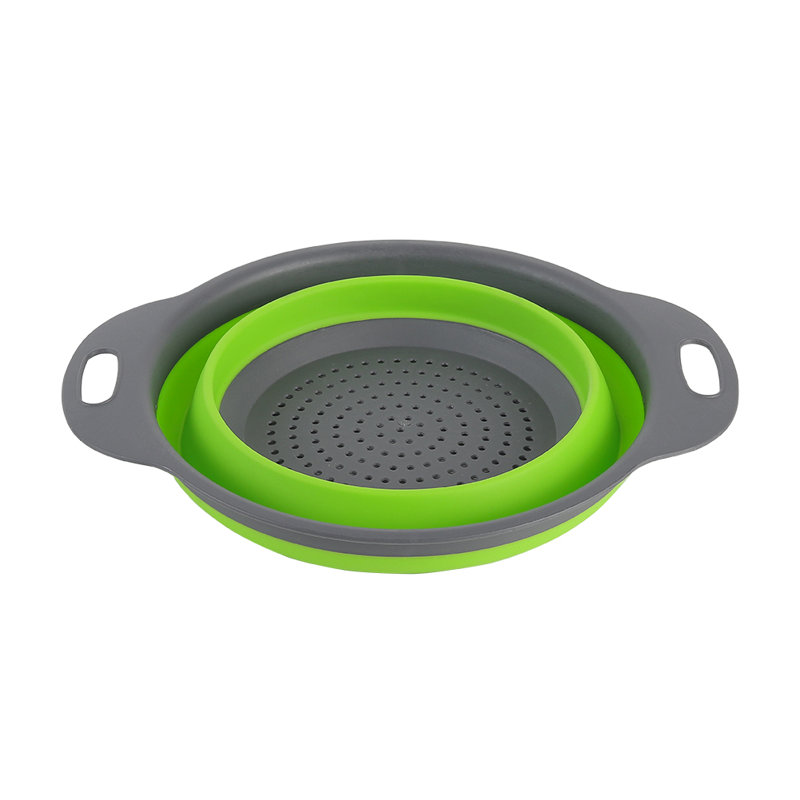 Belchers Collapsible Kitchen Silicone Colander Strainer Bowl, Green