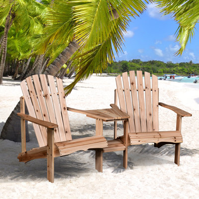 Chaise Adirondack en bois massif avec table Mckelvy