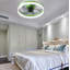 Ventilateur de plafond encastré moderne avec télécommande à intensité variable, vert-130156535