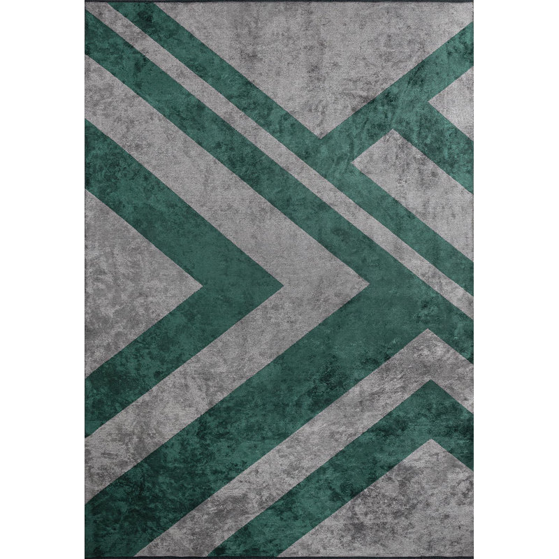 Tapis moderne à lignes abstraites, Rectangle 7 pi 10 po x 11 pi 2 po