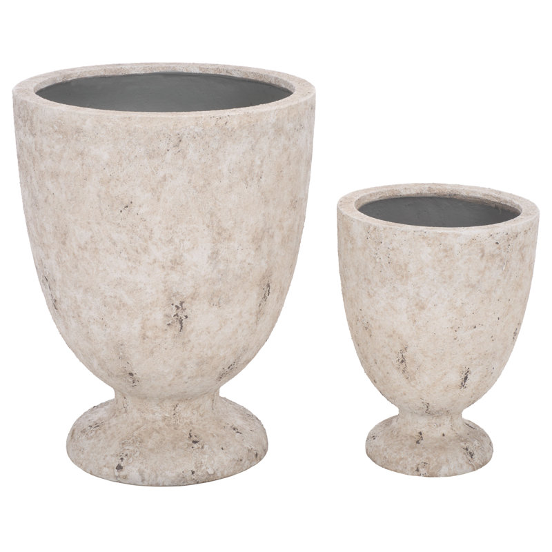 Ella Planter Pot, 14.2 x 14.2 x 18.1, Antique White