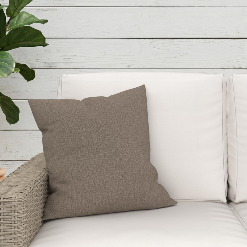 Gabi Sunbrella® Indoor/Outdoor Throw Pillow, Square 18", Cast Shale Sunbrella® Plainweave
