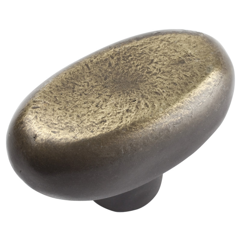 Distressed 1 11/16" Length Oval Knob, Antique Bronze