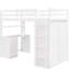 Lit mezzanine simple blanc avec espace de rangement. Structure en pin robuste. Maximisez vos options de rangement. Tiroirs de taille l 44 po x H 65,3 po - blanc. Fabrication fiable. Augmentez le rangement.-341227475-341227476