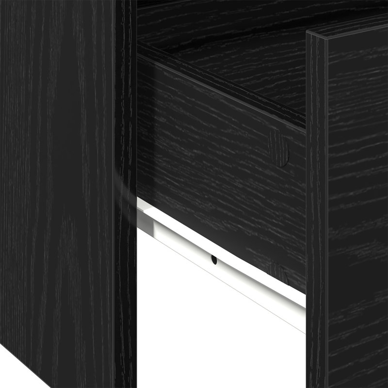 Coffee Table with Storage, Black Oak