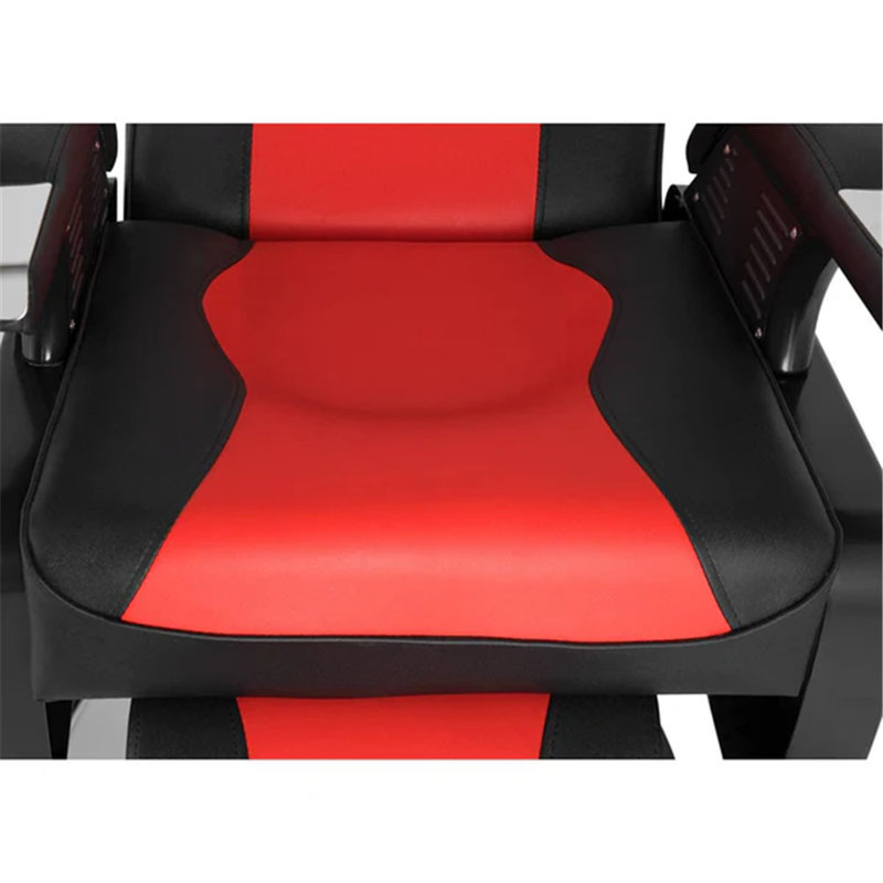 Faux Leather Massage Chair, Black/Red Faux Leather