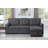 Lucca 84" Dark Gray Linen Reversible Sleeper Sectional Sofa With Storage Chaise