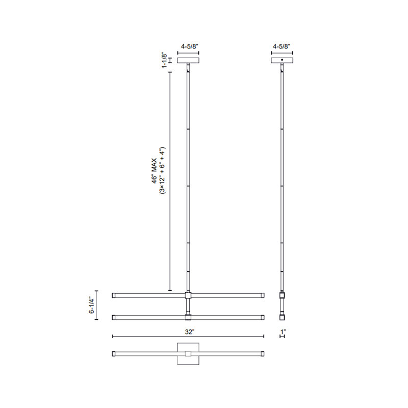Blade 2 - Light LED Chandelier, Black