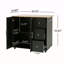 Chariot de cuisine mobile avec rangement, îlot de cuisine roulant de 39,76 po avec 2 portes, 3 tiroirs et tablette réglable, chariot utilitaire noir pour la cuisine / salle à manger