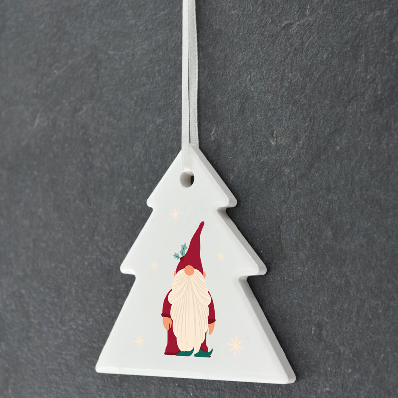 Carley Festive Gonk Tree Shaped Ceramic Ornament