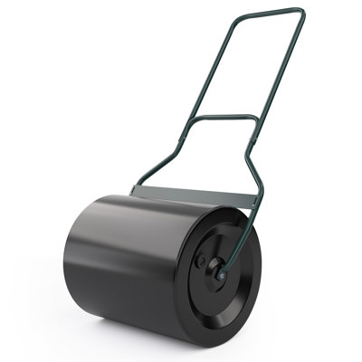 Black Metal Push Lawn Roller,16-Gallon Water Sand Filled