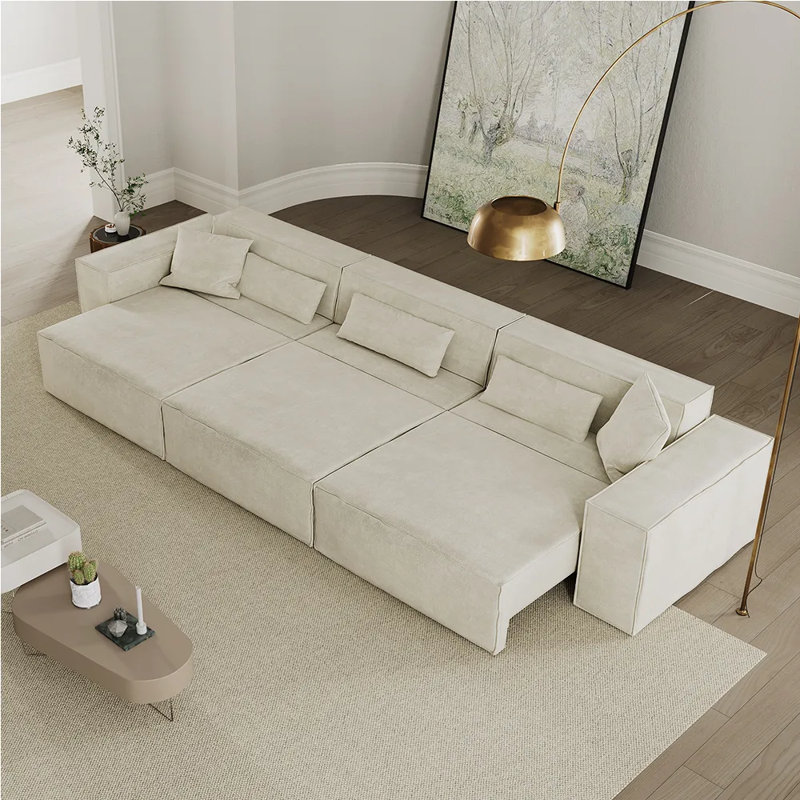Barrett Power Sofa Bed, Beige, 27.16" H x 133.86" W x 39.37" D, 4