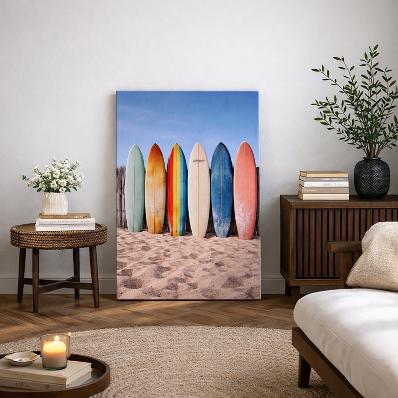 Collection de planche de surf moderne, art mural minimaliste côtier, impression sur toile encadrée, Toile tendue
