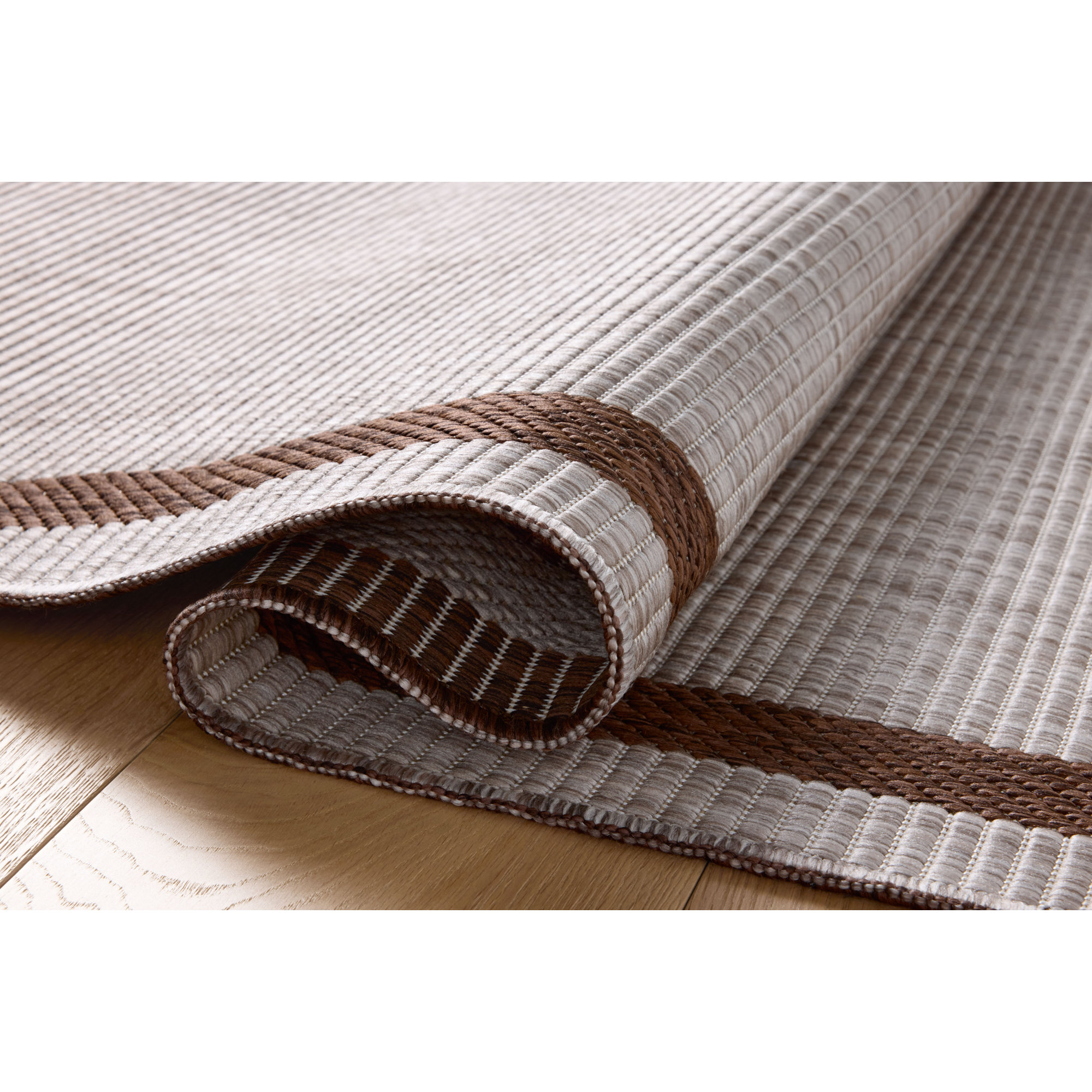 Loloi Easton Dove / Coffee Indoor / Outdoor Area Rug, Rectangle 6'7" x 9'4"