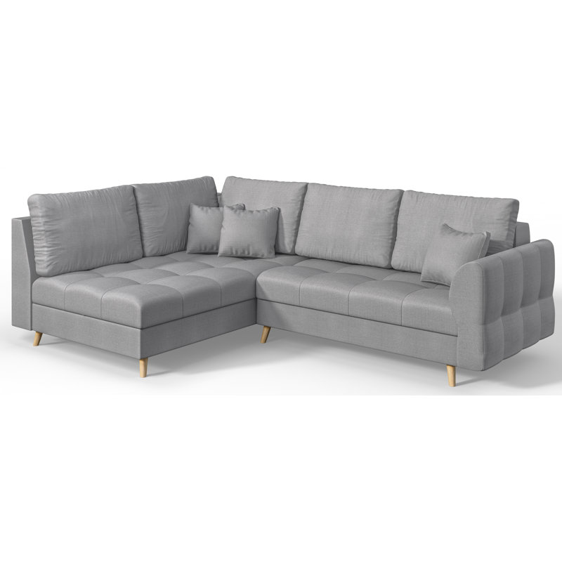 Scandinavian Corner Sofa, Left Hand Facing, Grey
