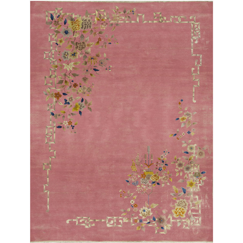 Hand-Knotted High-Quality Pink Area Rug