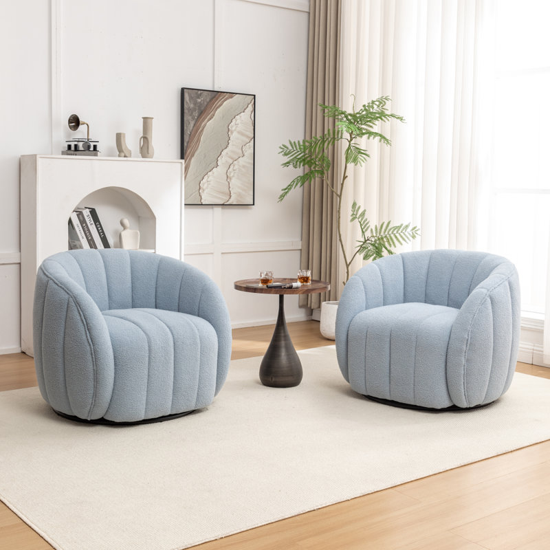 Fauteuil demi-tonneau pivotant, Mélange de polyester bleu