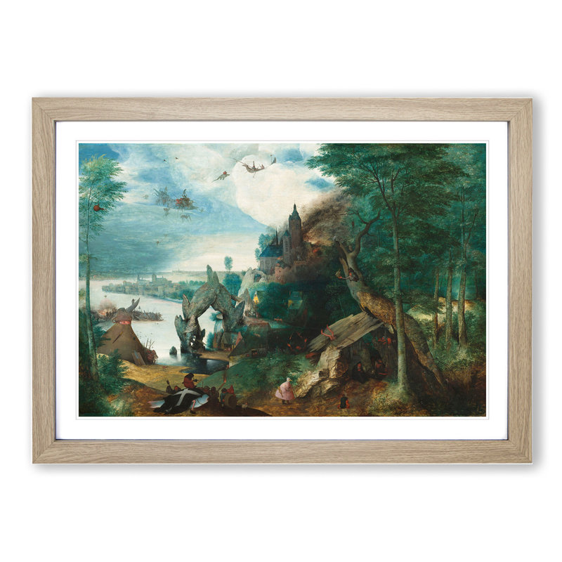 The Temptation of Saint Anthony by Pieter Bruegel the Elder - Picture Frame Painting, Oak Framed, 48cm H x 65cm W x 2cm D