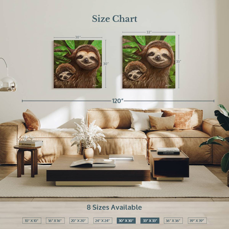 Brampt Sloth All Smiles, 30" H x 30" W