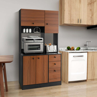 Armoire de rangement autoportante 4 portes Ebern Designs
