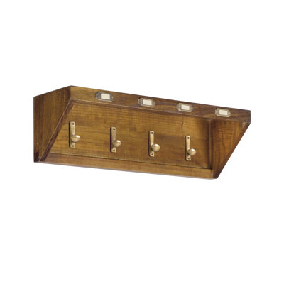 Guildhall Solid Wood Wall 4 - Hook Wall Mounted Coat Rack