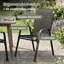 Ensemble de salle à manger de patio 6 personnes avec chaises empilables Textilene-127316498