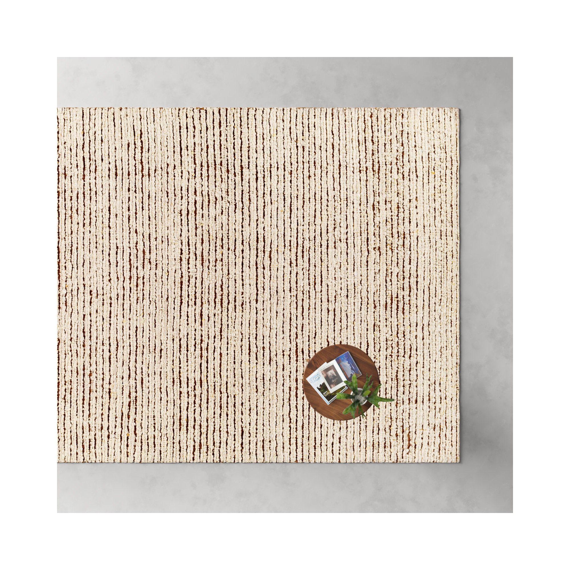 Gillian Striped Handmade Area Rug in Cream/Camel, Rectangle 8' x 10'