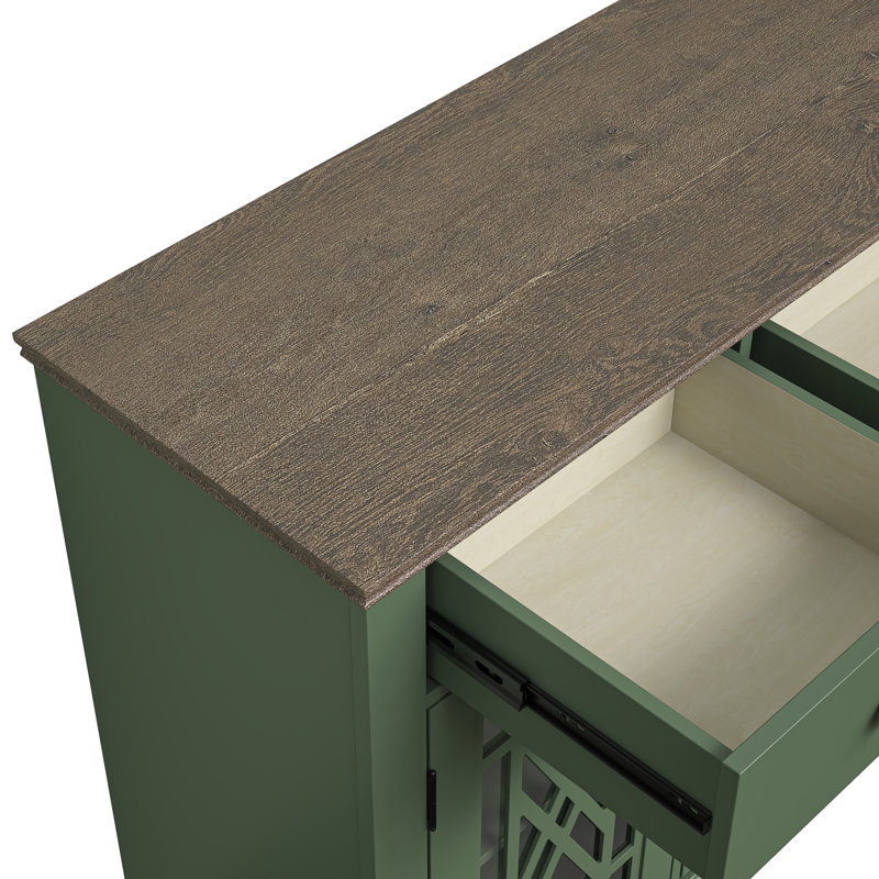 Buffet avec rangement, Green/Oak