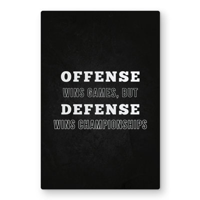Offense Wins Games - Shapes Black Metal Print for Home Decor