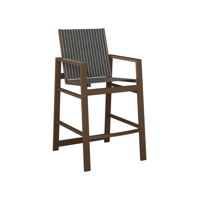 Chaise berçante Berlin Gardens Vida, Filon de bois mesquite, Whisper rayé bleu marine
