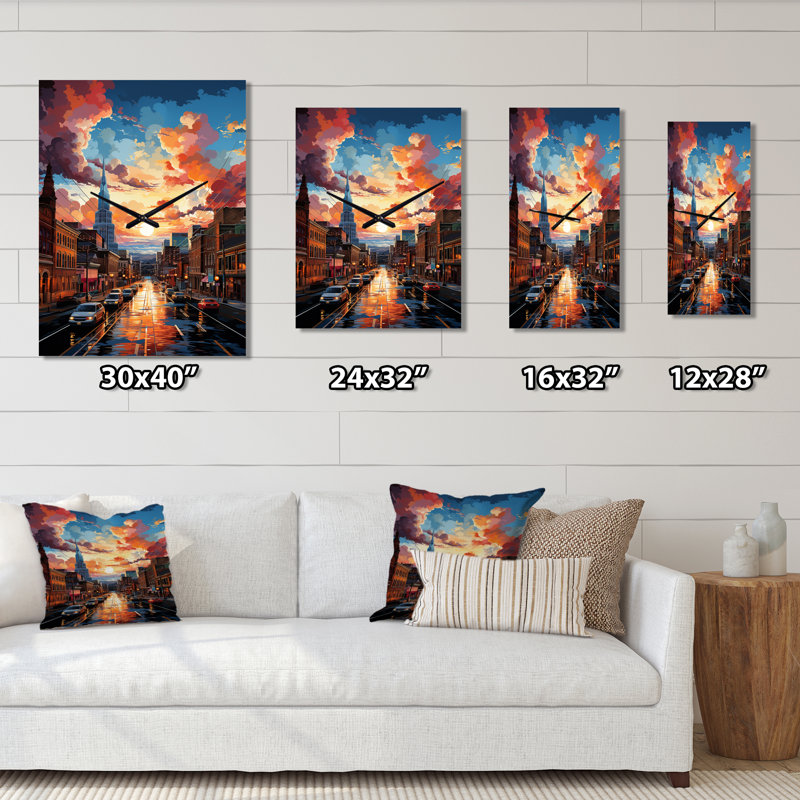 Horloge murale City Nashville Popart I, H 32 po x l 16 po x P 1 po