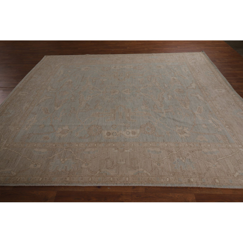 Light Blue Oushak Vegetable Dye Area Rug