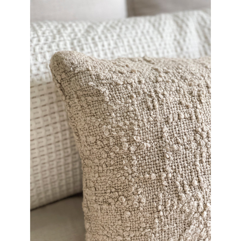 Cozy Lumbar Pillow Cover, Beige, Down Alternative, 20" H x 54" W