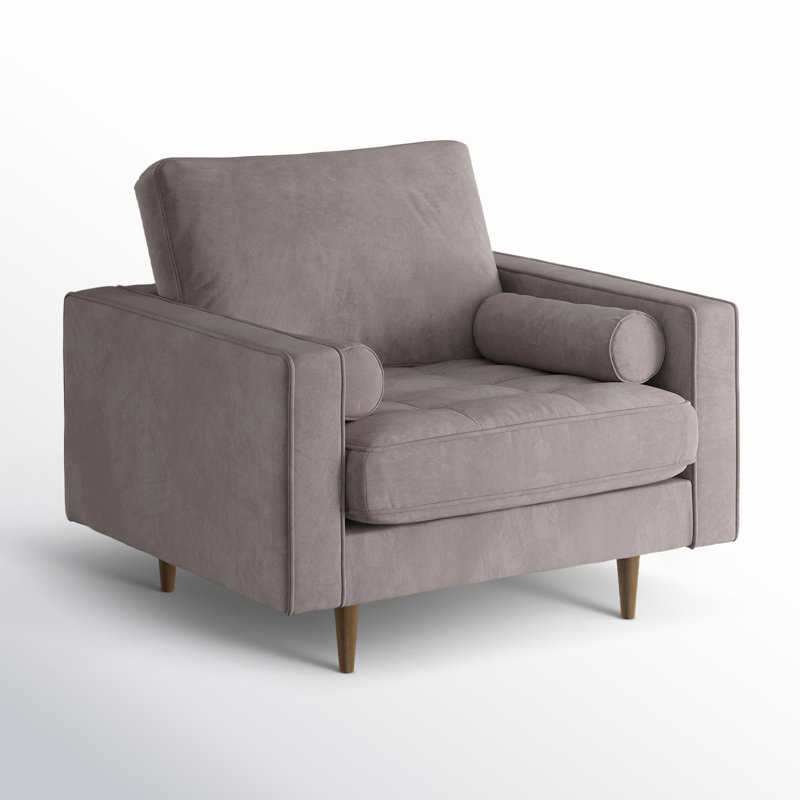 Fauteuil touffeté l 41,5 po Pritchett, Velours platine