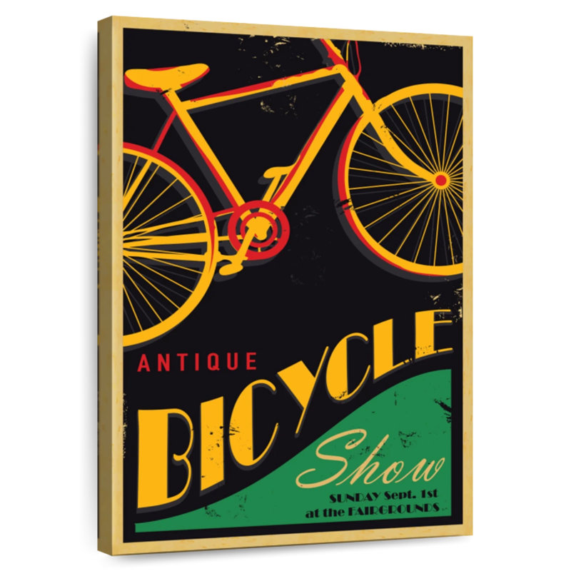 Affiche rétro de bicyclette, H 12 po x l 8 po