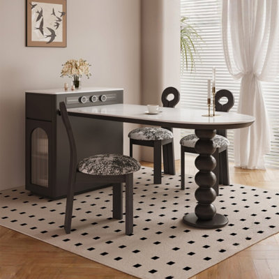 French Minimalist Black Dining Table