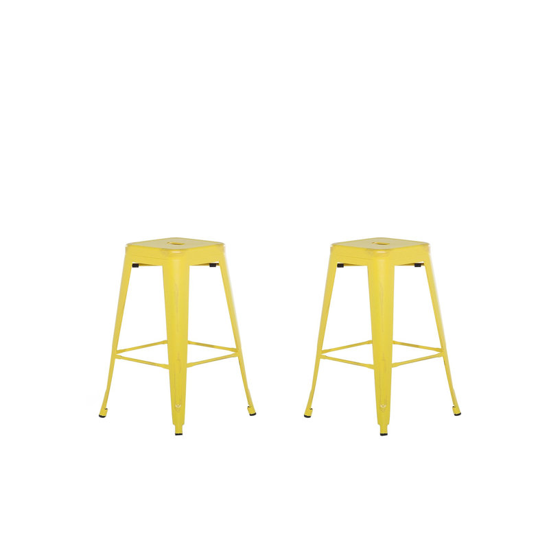 Iowa Park Counter Stool with Metal Frame, Yellow