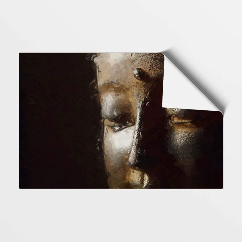 Golden Buddha Statue - No Frame Print, 21 cm H x 29.7 cm W