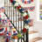 Valery Madelyn 9FT Patriotic Hydrangeas Garland with Lights for Mantle, Red White Blue Summer Floral Daisy Garland with Eucalyptus Leaves Butterfly for 4th of July Independence Day Decor-860892557-860892559