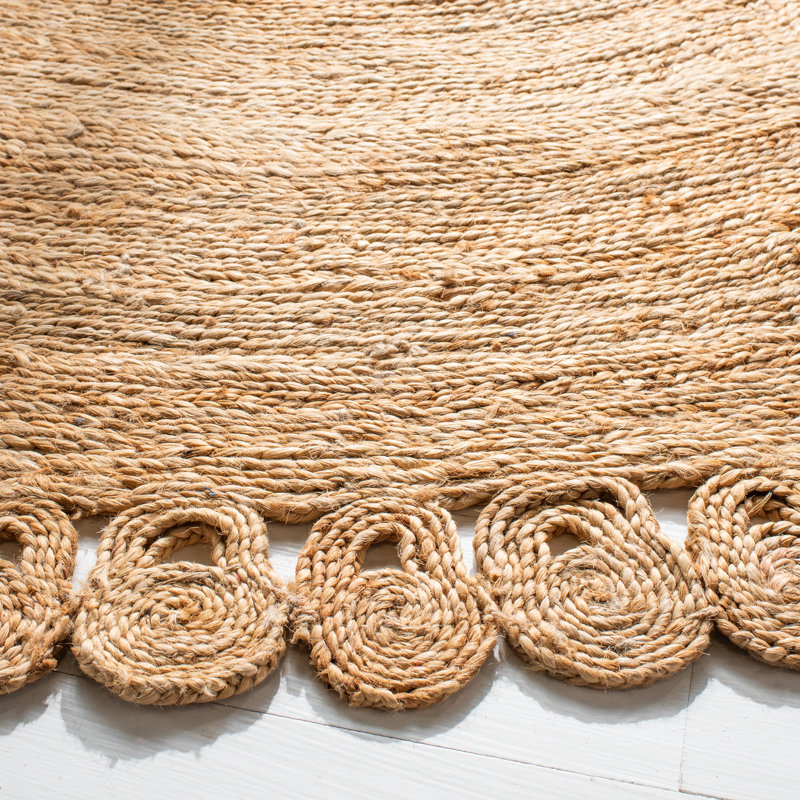 Tapis en jute tissé à la main Dieman, Rond 8 pi