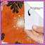 Rideaux de douche orange et noirs à motif floral extra longs-221657818