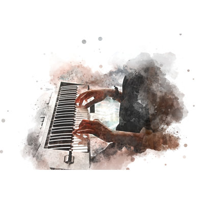 " Abstract Piano Painting " by Punnarong Painting Print