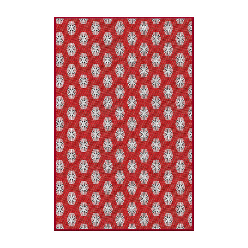 Tapis rouge/gris à motifs Jamerson, Rectangle 4 pi x 6 pi