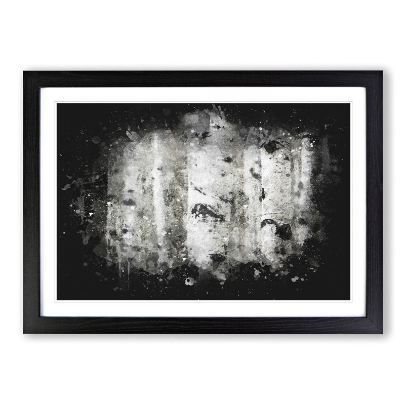 Silver Birch Tree Forest - Picture Frame Graphic Art Print, Black Framed, 62cm H x 87cm W x 2cm D