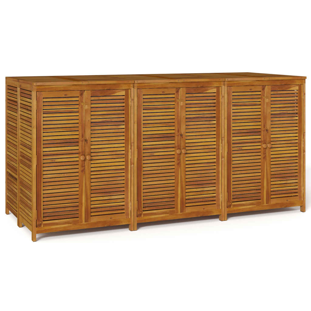 Rosalind Wheeler Danel 210cm W 0L Water Resistant Acacia Solid Wood Lockable Deck Box in Brown